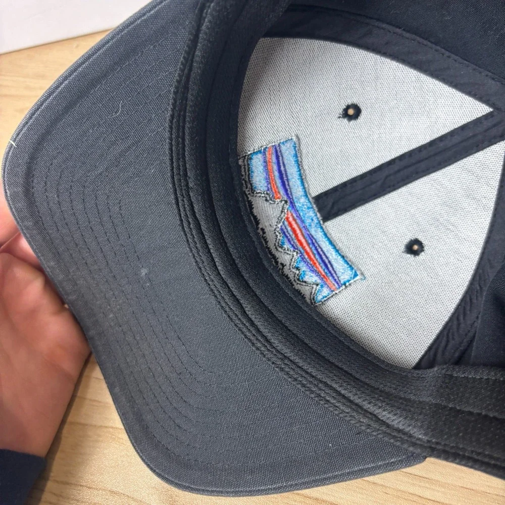 Patagonia Hat Cap Snap Back Trucker Black Embroidered Faded Mens Outdoors